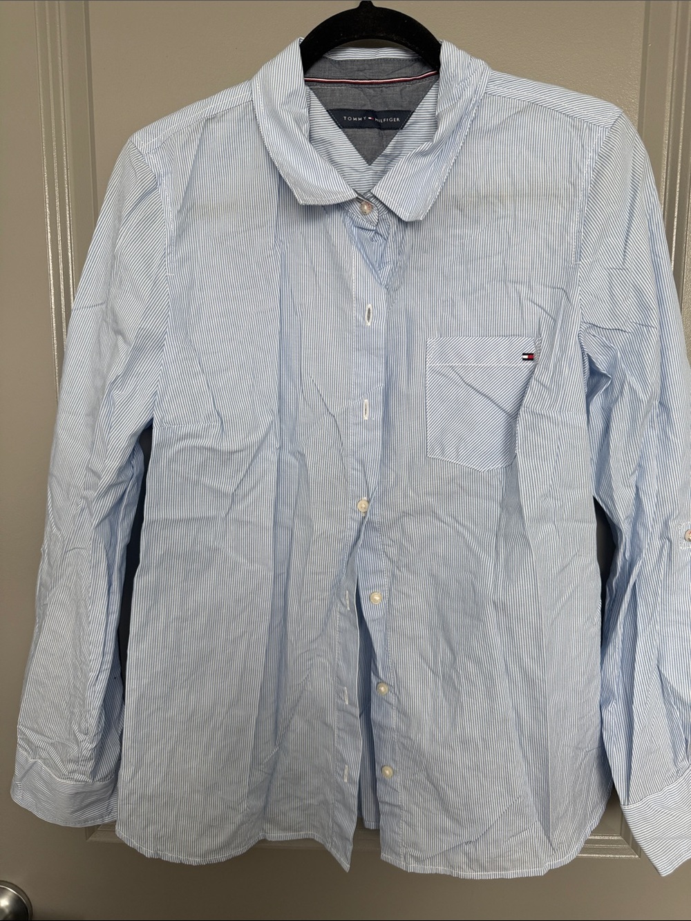 Tommy Hilfiger Light Blue Pinstripe Button-Down Shirt